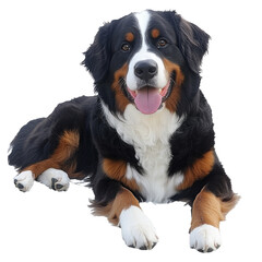 Wall Mural - Bernese Mountain Dog relaxing on white