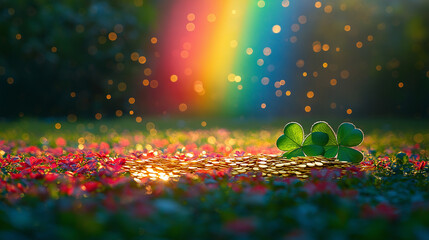 Poster - Festive background capturing the joy and luck of Saint Patrick's Day celebrations.
