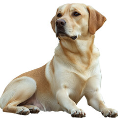 Wall Mural - Labrador retriever sitting calmly indoors