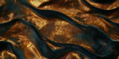 Wall Mural - elegant seamless repeat pattern of textured fabric with rich gold and deep blue tones