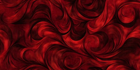 Wall Mural - dynamic red seamless pattern featuring flowing textures and rich swirls