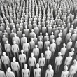 © Canncelo - 3D rendering: mass of people standing in line