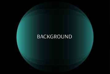 Black abstract background with teal green gradient sphere