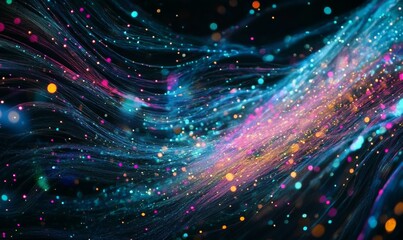 Abstract background symbolizing fiber optic cable, ham internet, led lighting, data transmission, cover banner space.