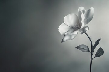 Wall Mural - A single white flower in a vase on a table