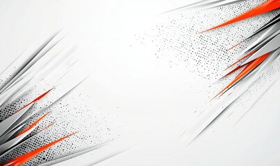 Abstract white background with orange and gray geometric shapes, ideal for tech presentations or modern designs.