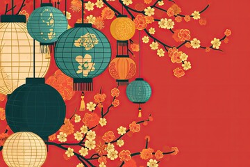 Wall Mural - Chinese New Year background wallpaper