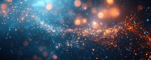 Wall Mural - cosmic light show digital space abstract art virtual environment wide angle celestial inspiration
