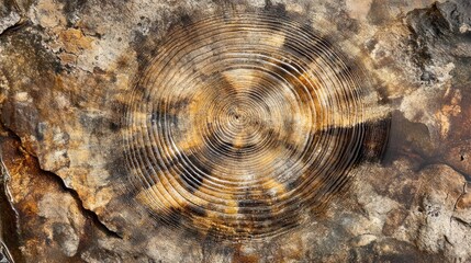 Canvas Print - Concentric circles in water on textured stone.