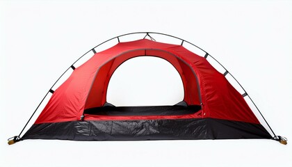 red dome two person tent on white background