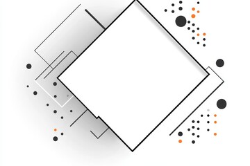 Wall Mural - white square with black and orange dots on it