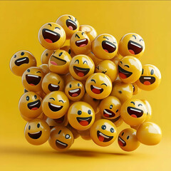 Wall Mural - emoji ai bunch of them