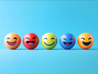 Wall Mural - blue gradient background positive emotions