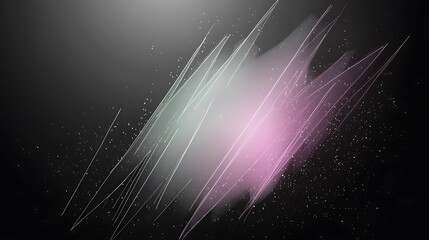 Wall Mural - Abstract art with pink and teal brush strokes on dark background.