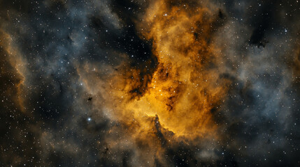 Wall Mural - Vibrant Cosmic Nebula with Swirling Colors against a Dark Starry Background