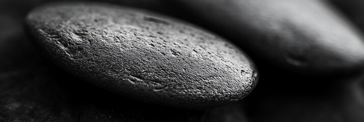 Poster - Close-up of smooth, grey stones, textured surface.