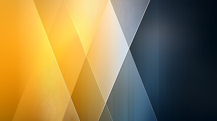 Wall Mural - abstract geometric background with overlapping yellow, gold, gray, and blue triangles.