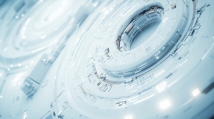 Aufkleber - Abstract white futuristic technology background.