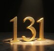 © NgoHong - Golden number 131 on floor with spotlight