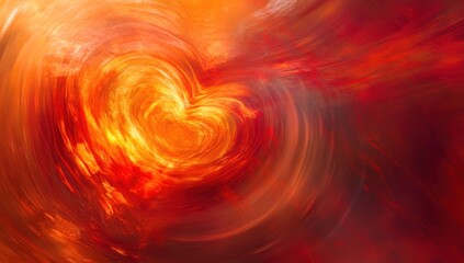 Sticker - Fiery heart swirl abstract background.