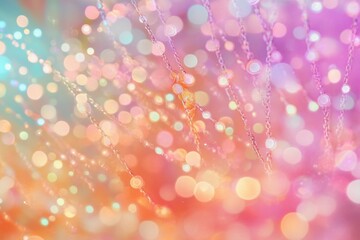 Poster - Abstract colorful bokeh background with light streaks and glowing circles.