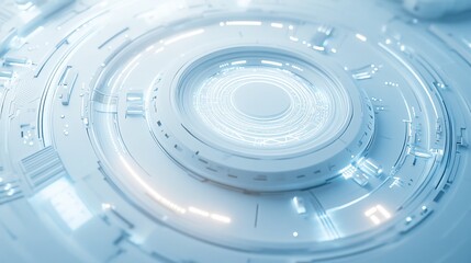 Aufkleber - Abstract futuristic white circular technology background.