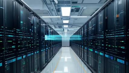 Wall Mural - center network 3d connection rendering servers storage data room systems server datum room network c