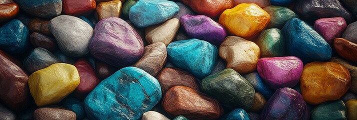 Poster - Colorful smooth stones background texture.