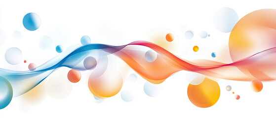 Wall Mural - colorful abstract waves with bubbles and circles in fluid design