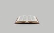 © cookiecutter - An open book with crisp white pages spread wide against a warm beige background, inviting exploration and discovery.