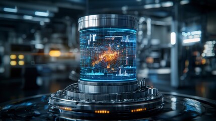 Fototapete - Predictive data analysis model showcasing future trends in technology laboratory environment digital visualization