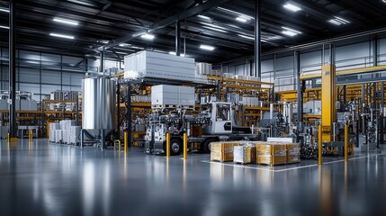 Poster - Efficient inbound logistics operations modern warehouse industrial setting streamlined supply chain aerial view organization