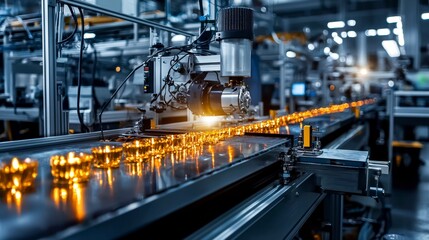 Poster - Industrial automation process manufacturing facility image series high-tech environment close-up non-value added activities
