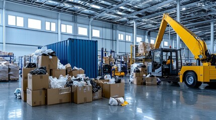 Aufkleber - Reverse logistics process of returned goods in warehouse industrial environment detailed viewpoint for efficiency insights
