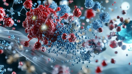 Aufkleber - Exploring nanomaterials strength in material science close-up visuals of molecular structures laboratory environment