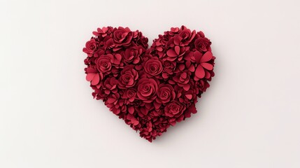 Wall Mural - Heart-shaped arrangement of red flowers