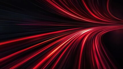 Abstract red light trails creating a dynamic motion effect