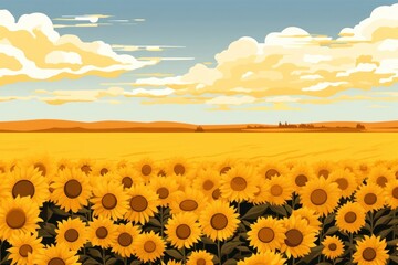 Canvas Print - sunflower field landscape outdoors nature.