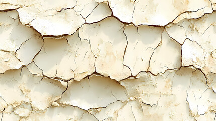 Cracked Paint Texture: A detailed close-up of cracked, beige paint, revealing a textured surface with intricate patterns of fissures and crevices.  Perfect for backgrounds, overlays.