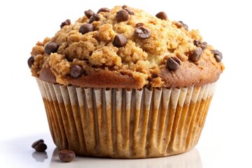 Delicious Chocolate Chip Muffin with Crumb Topping - Portrait Photography