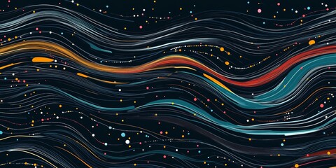Discover a captivating digital seamless layout pattern featuring colorful lines and playful dots, perfect for modern design projects and creative inspiration.