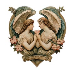 Wall Mural - Love romantic vintage angel.