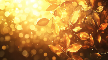 Wall Mural - background with a shiny golden leaf texture resembling gold foil