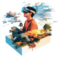 Wall Mural - innovative digital mental health program enhancing accessibility for users in virtual reality enviro