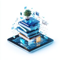 Wall Mural - innovative mobile learning strategies digital education e-learning tech-enhanced environment futuris