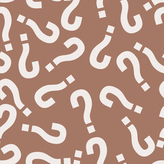 Wall Mural - seamless mocha brown and white question mark symbol pattern vector