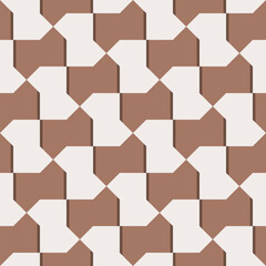 Wall Mural - seamless mocha brown and white arabic tile vintage pattern vector
