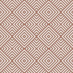 Wall Mural - seamless mocha brown and white vintage op art striped squares geometric pattern vector