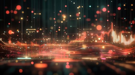 Poster - Harmonious composition of glowing graphs and digital elements illustrating innovative investment opportunities
