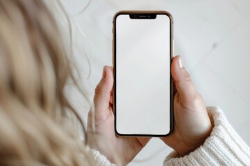 Poster - Blank smartphone held by woman